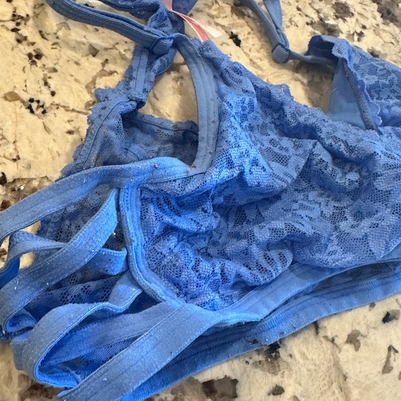 Lot of Two Pink by Victoria's Secret Blue Lace Bralettes. Both Size Large. - Picture 5 of 6